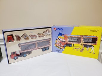 NOS 1997 Corgi Classics Chipperfields Circus ERF KV Artic With Cages, Lions, Tigers, Pedestal And Tamer