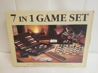 7in1 Game Set: Backgammon, Chess, Checkers, Dominoes, Cribbage, Poker Dice & Cards