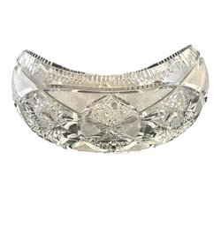 Vintage Toscany Hand-Cut Lead Crystal Boat Shaped Bowl W/Star Of David Made In West Germany