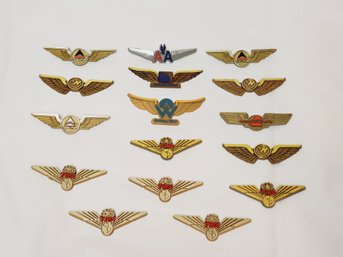 Vintage Plastic & Metal Airline Wings Pins & Stick Ons - Delta, TWA, American Airlines, America West & More