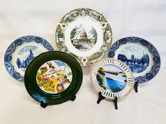 Great Selection Of Five Souvenir Plates: Washington, South Carolina And More!