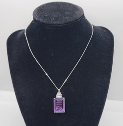 Huge AAA African Amethyst, Mtult-gemstone Pendant Necklace In Platinum Over Sterling