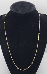 Italian 14k Yellow Gold Over Sterling Round Station Moon Chain Necklace