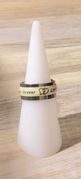 Stainless Steel 'love Forever' Glow In The Dark Band