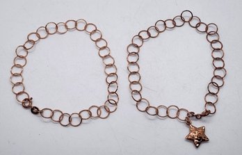 2 Rose Gold Over Sterling Bracelets