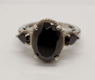 Elite Shungite 3 Stone Ring In Platinum Over Sterling