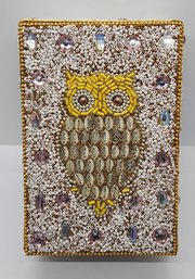 Handcrafted Owl Print Beaded Box