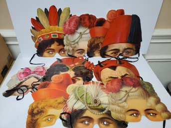 Assortment Of Victorian Paper Theatre Reproduction Masks