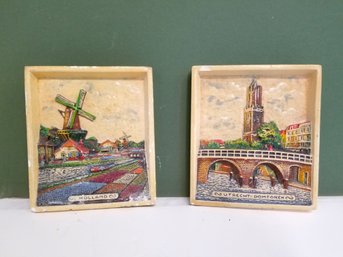 Vintage 1950s Holland/utrecht-domtoren Plaster Wall Hangings