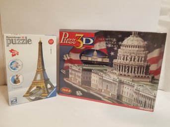 3D Puzzles New: The Capitol & Eiffel Tower