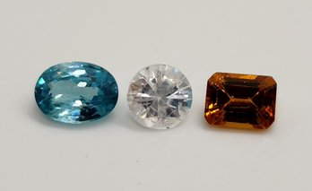 Blue, Brown, White Zircon