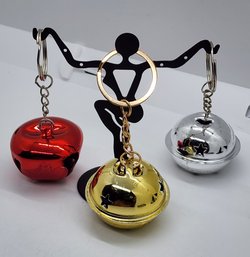 3 Handcrafted Large Bell Keychains