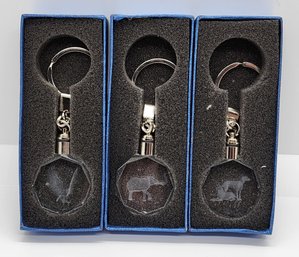 Elephant, Eagle & Dog LED Crystal Keychains