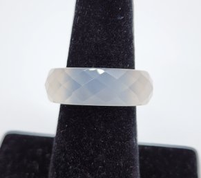 White Onyx Carved Band Ring