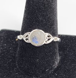 Kuisa Rainbow Moonstone Ring In Sterling