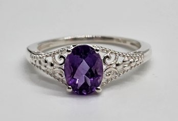 Bolivian Amethyst Ring In Sterling Silver