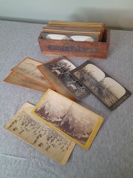 Vintage View Finder Photographs In A Vintage Cheese Crate