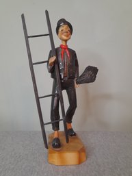 Wood Carved Chimney Sweeper Statue