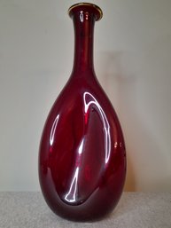 Ruby Glass Bottle Vase