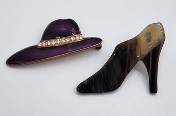 Vintage Hat & Shoe Brooches