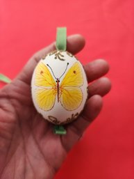 Pair Of Vintage Austrian Hand Painted Butterfly Egg