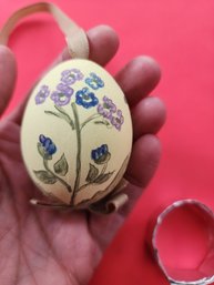 2 Vintage Austrian Hand Painted Eggs