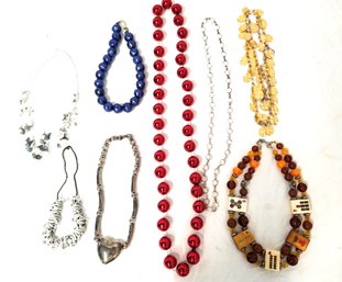 Lot Of 7 Various Style Costume Jewelry Necklaces