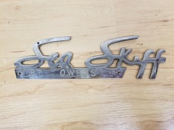 Vintage Original Sea Skiff Boat Metal Marquee Emblem By Owens