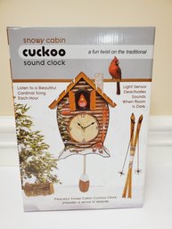 New Snowy Cabin Cuckoo Clock - Light Activated Sounds