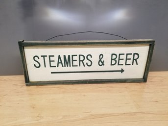 Summertime Fun Wood Sign - Steamers & Beer 19x7