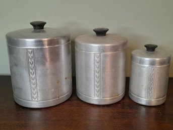 Vintage Metal Canisters Set