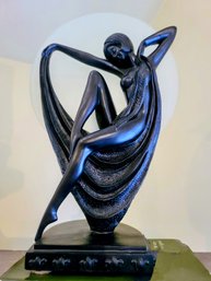 In The Image Of Alexandre Danel Style /Art Deco Sculpture Lamp Of Nude Lady