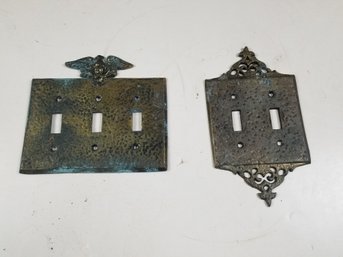 Antique Heavy Brass Wall Light Switch Plates