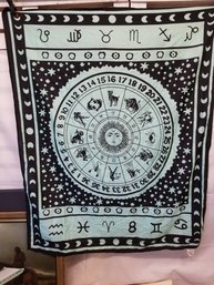 Astrology Zodiac Bleu & Black Wall Tapestry