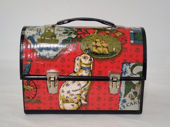 Nice Lined Vintage Look Faux Decoupage Lunch Box