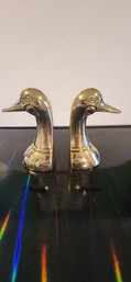 Solid Brass Duck Head Bookends