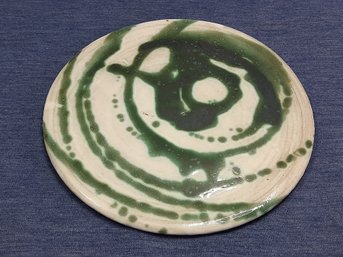 Green And White Glazed Pottery Platter