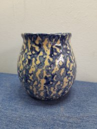 Blue And Yellow Alpine Pottery Roseville Ohio 2003 Pottery Vase