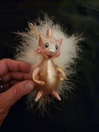 DeCarlini Pink Squirrel Ornament- As Is