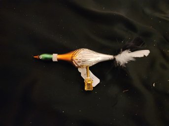 Glass Mallard Clip Ornament