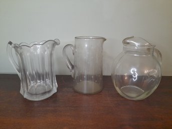 Glass Pitcher Lot