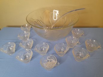 Glass Punch Bowl Set