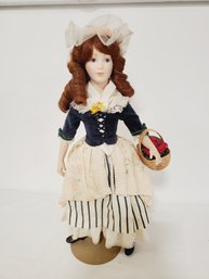 Vintage 1983 Franklin Mint Heirloom Dolls The Strawberry Girl 14' Doll