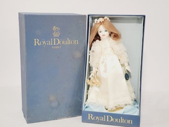 Vintage Royal Doulton Nisbet Porcelain Little Bridesmaid Collectible Doll In Original Box