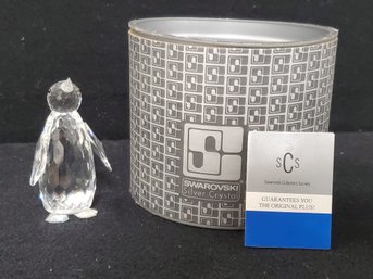 Swarovski Crystal Large Penguin 7643 NR 85 With Original Box & COA
