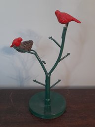 Red Bird Jewelry Tree Stand