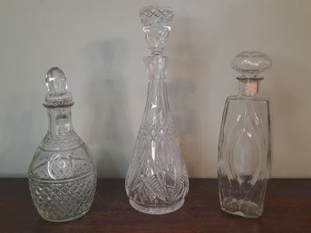 Glass Decanters Set Of 3