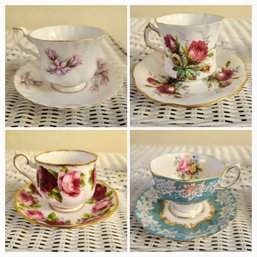 Four Collectable Bone China Tea Cups  By Hammersley, And Royal Albert England