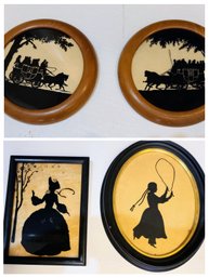 Four Reverse Painting Silhouettes