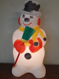 Vintage Blow Mold Lighted Snowman